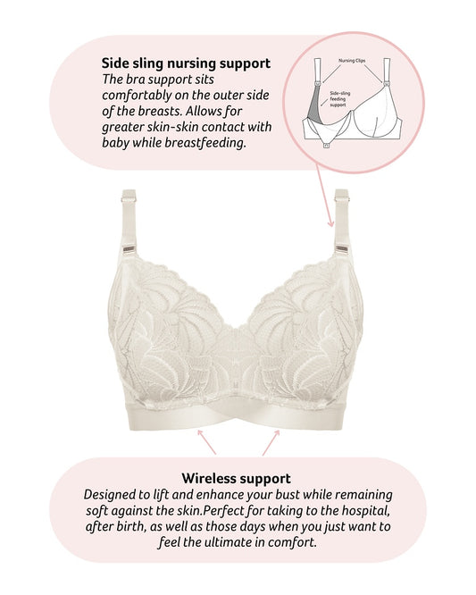 Warrior Soft Cup Nursing Bra | Hot Milk Lace Wire-Free Bra