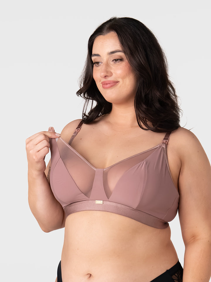 Hot Milk Lingerie - Flawless Plunge Nursing Bra Rose Dust