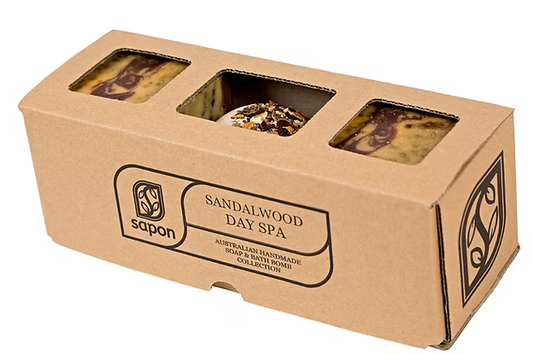 Sandalwood Day Spa Soap and Bath Bomb Gift Box